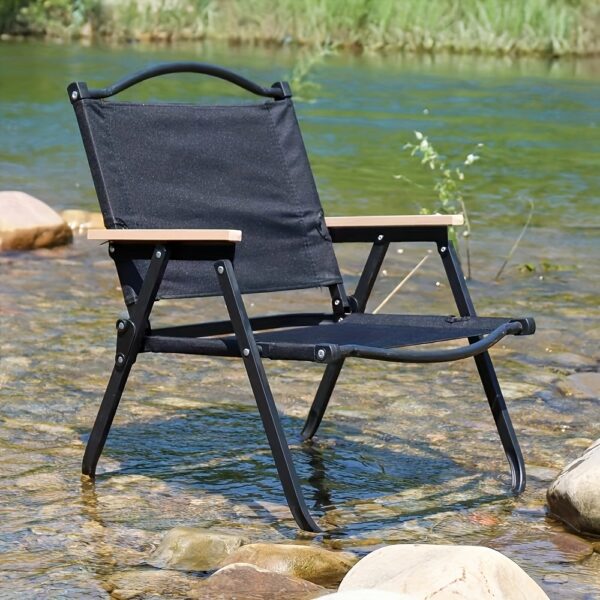 Outdoor Black Garden Armchair with Padded Backrest & Armrests - Durable Weather-Resistant Foldable Design, No Assembly Needed, Plastic-Filled Cushion for Patio, Lawn, Yard - Elegant Patio Furniture - Image 10