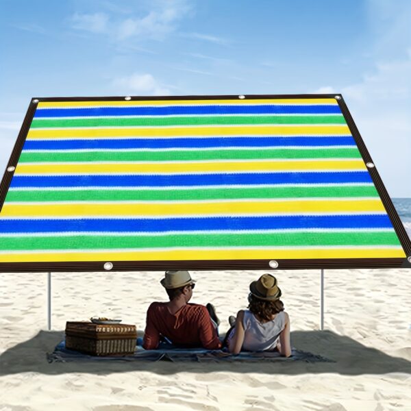 [Beach Sunshade] Colorful Outdoor Beach Windbreak, Sunshade Cloth | Suitable for Beaches, Pavilions, Swimming Pools, and Holiday Gifts - Image 4