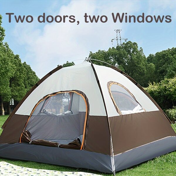 [Luxury Camping Tent] ALPACA OUTDOORS 4-Person Luxury All-Season Family Camping Tent | 2 Doors & 2 Windows, Durable O-Shaped Shape, 1 Sun Shelter, Portable Shelter for Outdoor Adventures - Image 8