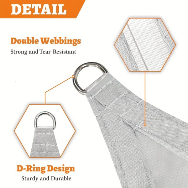 [Rectangular Sun Sail] 1pc Heavy-Duty Rectangular Sun Sail for Outdoor Patio, Garden - UV Protection, Easy Installation, Large Coverage, Modern Design - Image 6