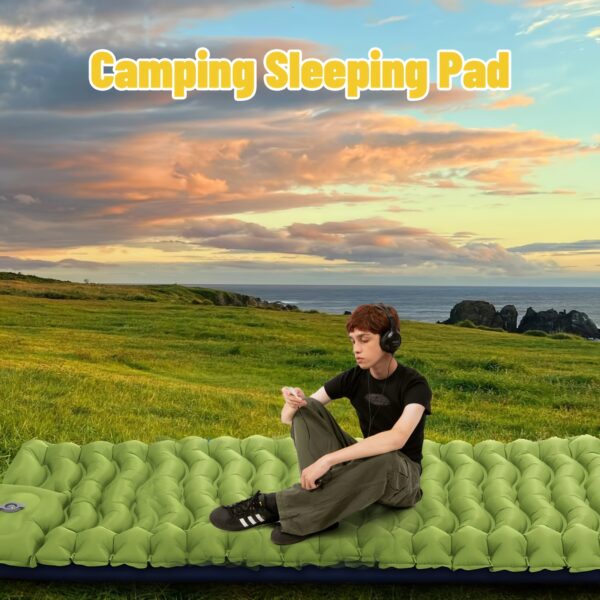 [Portable Sleeping Pad] Thick Self-Inflating Camping Sleeping Pad | Portable Air Mattress Bed Roll for Hiking and Traveling on Cold Ground