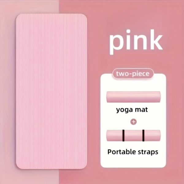 Thickened Non-Slip Yoga Mat with Handles - Heavy-Duty Shock-Absorbing Soundproof Fitness Mat, Ultra-Soft Home Gym Floor Mat for Pilates and Floor Exercises - Available in Pink/Purple/Black, Suitable for Beginners and Professionals, Durable Material, Yoga Gear, Essential for Fitness Enthusiasts - Image 3