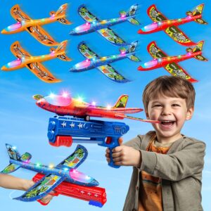 3/6pcs Airplane Launcher Toy With 3 Stickers - Interactive Flying Game, 2 Flight Modes, Durable PP Material, Easy Assembly - Ideal For Outdoor Play, Halloween, Christmas, Birthday Gifts For Ages 3-12