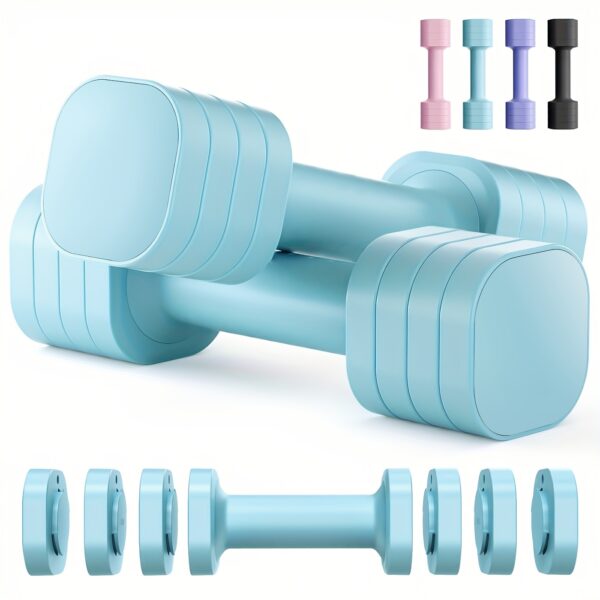 [Adjustable Dumbbell] TUDOCCY 4-in-1 Adjustable Dumbbell Set Of 2 | 2lb 3lb 4lb 5lb Free Weights Dumbbells Set for Women with TPU Soft Rubber Handle for Home Gym Exercise Training, The Perfect New Year Gift