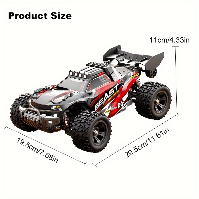 2025 Upgraded Black Four-Wheel Remote-Controlled Racing Car - High-Speed Off-Road Toy Car with Adjustable Headlight Mode & Turn Signal, 80km/h Brushless Motor, USB Rechargeable, Durable Plastic Body, Touch Control, Perfect Holiday/Birthday Gift, Remote Control Car, Outdoor Playtime, Sporty Design, Sturdy Construction - Image 2