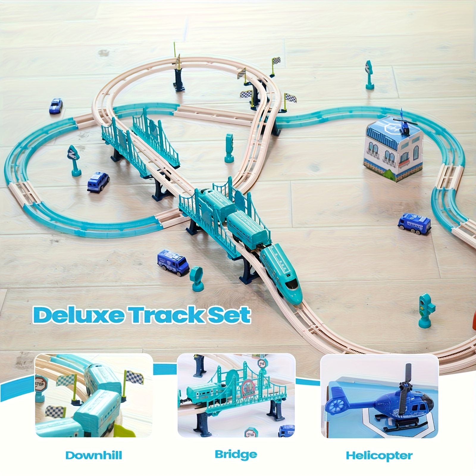 Electric Train Set, Track Head, Passenger Car, Glow-in-the-dark Track, Lights And Sounds Transformable DIY Train Set for Kids Over 3 Years Old Birthday Halloween, Christmas Gifts, Best for Christmas - Image 4