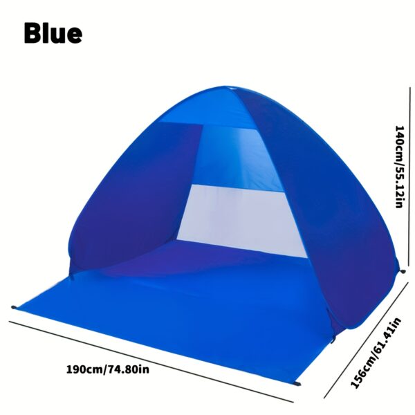 [Large Beach Tent] Large 4-Person Pop-Up Beach Tent | Spacious Interior, Compact Foldable Design & Carry Bag - Lightweight All-Season Family Tent for Camping, Picnics, Travel - Image 3