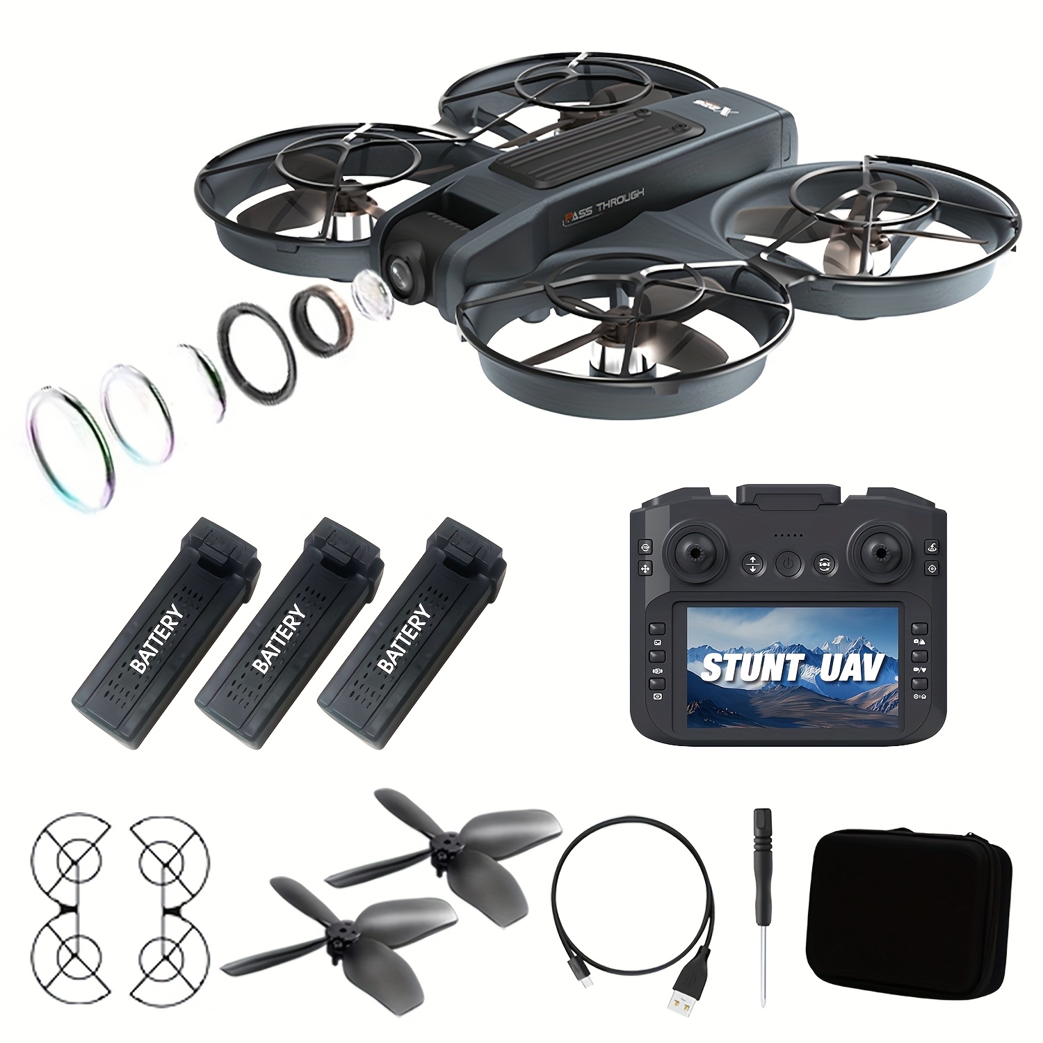 FPV Drone with 4.5" LCD Screen, Brushless Motor Quadcopter, 40-Min Flight Time, Foldable RC Drone with Dual Cameras, Optical Flow Positioning & Anti-Vibration, App Control Drone with GPS-like Stability for Adults/Beginners, Ideal for aerial photography, Vlogging, mapping - Lightweight & Portable Drone with USB Charging, Drone with Camera for Adults, Outdoor Flying, Sleek Design, Compact Foldable, Advanced Navigation Tech, Sturdy Structure, Durable Quadcopter, Travel Drone - Image 5