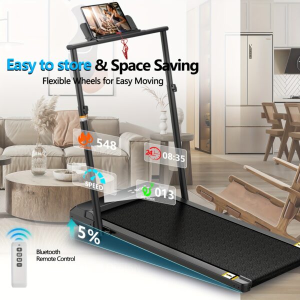Walking Pad Under Desk Treadmill, Portable Small Treadmills For Home And Office, 3.5HP Super Quiet Brushless Motorized Walking Jogging Running Machine With Remote Control, Without Battery - Image 9