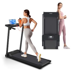 300 LBS Capacity Compact Portable Treadmill, Space-Saving Foldable Electric Walking Running Exercise Machine with LED Display for Home/Office