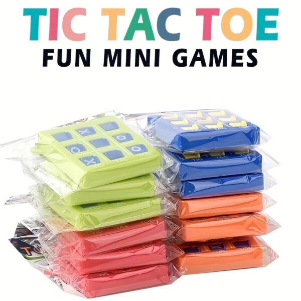 [Mini Tic Tac Toe] 12pcs Mini Tic Tac Toe Games with Keychain - Perfect for Birthday Party Favors and Gift Bag Filler - Uncharged, Blue Red Orange Green, Made of Plastic with Plastic Inlay - Image 3