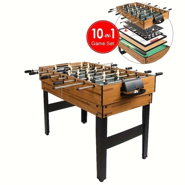 MATLADIN Game Table, for Adults, Multi-Use for Game Room, Game Table Set for Family Game, with Hockey, for Foosball, Pool, Ping Pong, 4ft, 10-in-1/6-in-1 - Image 2