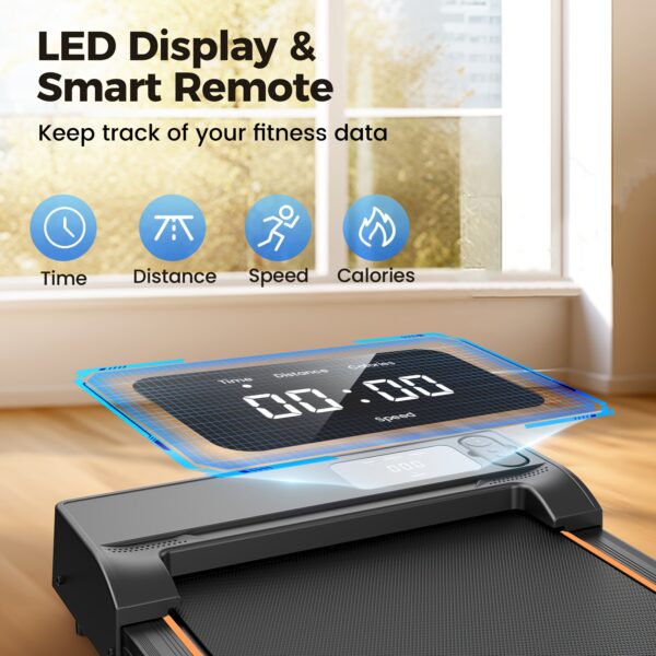 [2-in-1 Walking Pad] 2.5HP 2-in-1 Portable Under Desk Walking Pad Treadmill | Lightweight Home Office Fitness Treadmill with Remote Control & LED Display, 265Lbs Capacity, Quiet, Stepping, Walking Training, Mother's Day Gifts - Image 8