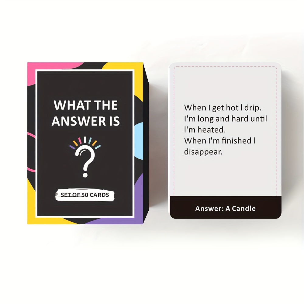 What The Answer Is" Fun Guessing Card Game - 50 Cards, Perfect for Adults' Party Nights & Holiday Gatherings | Ideal for Halloween, Christmas, Thanksgiving - Image 8