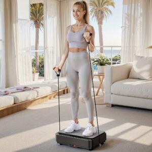 [Vibration Plate] Vibration Plate Exercise Machine | Function And Silicone Pedal, Stimulate Deep Muscle, Automatic Sensing, For Home Use, Vibrating For Body-Shaping, Workout Equipment For Home Gym, Gift For Man, Women, Family, Without Battery