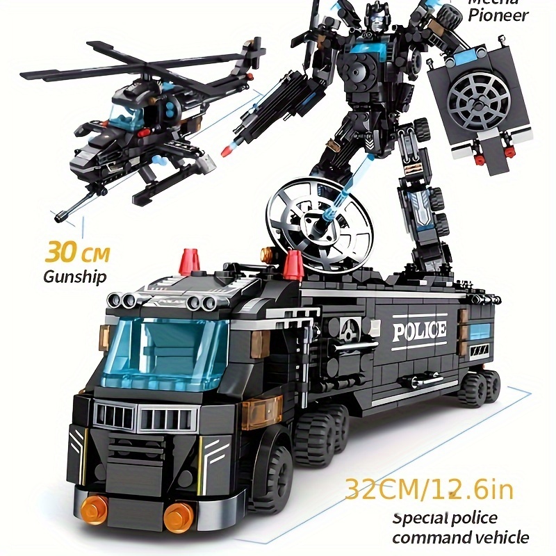City SWAT Kit Building Blocks Toys, Role-playing Toys, Helicopters, Robots, Educational Toys, Splicing Easy To Operate, Festival Gifts Birthday Christmas Halloween Thanksgiving New Year Gifts - Image 2