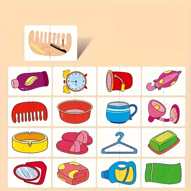 Suitable for Children's 16-Pattern 32pcs Animal and Fruit Themed Matching Puzzle Cards, Educational Cognitive Development Toy Set, Suitable for Toddler Learning, Perfect for Birthday Parties, Baby Showers, and Holiday Gifts, Ages 0-3 - Image 9