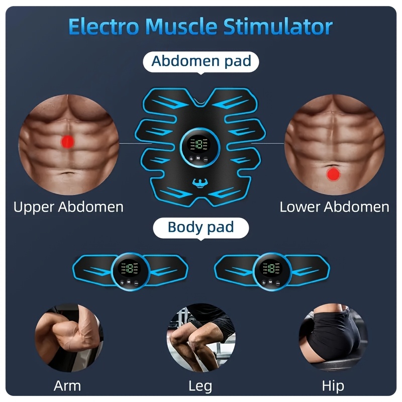 EMS Muscle Stimulator - Abdominal Muscle Trainer & ABS Fitness Electric Stimulator for Core Toning, Fat Burning & Body Sculpting - Home Fitness Equipment for Men & Women - Image 2