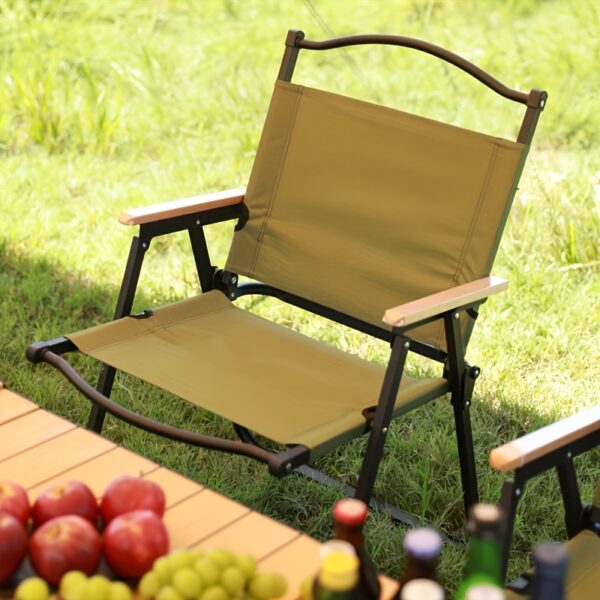 Outdoor Black Garden Armchair with Padded Backrest & Armrests - Durable Weather-Resistant Foldable Design, No Assembly Needed, Plastic-Filled Cushion for Patio, Lawn, Yard - Elegant Patio Furniture - Image 6