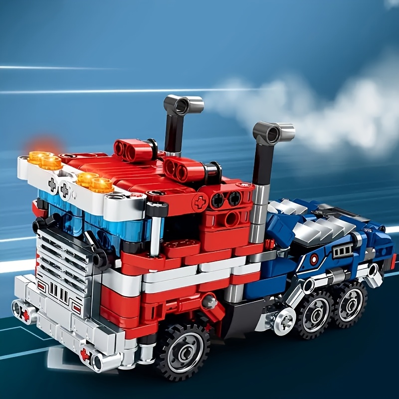 1950 Particle Car Robot Assembly Building Block Model Hand-Made Cool Room Ornaments Toys, Car Mecha Warrior Suitable for Birthday Gifts, Building Block Movie Peripheral Assembly - Image 2