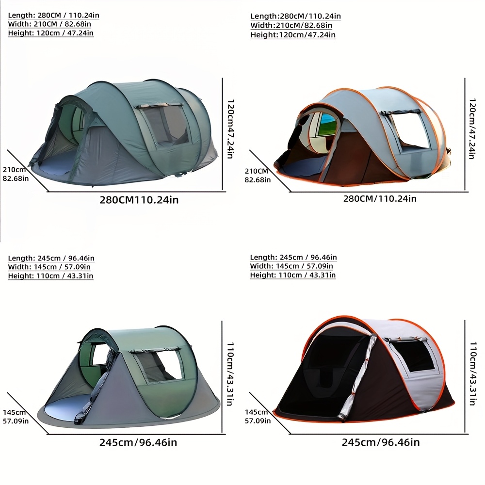 A quick pop-up tent, camping tent, 2 doors and 2 windows, family tent, hiking tent, beach tent, fishing tent, travel essential tent, suitable for camping hiking and traveling, Christmas gifts - Image 8