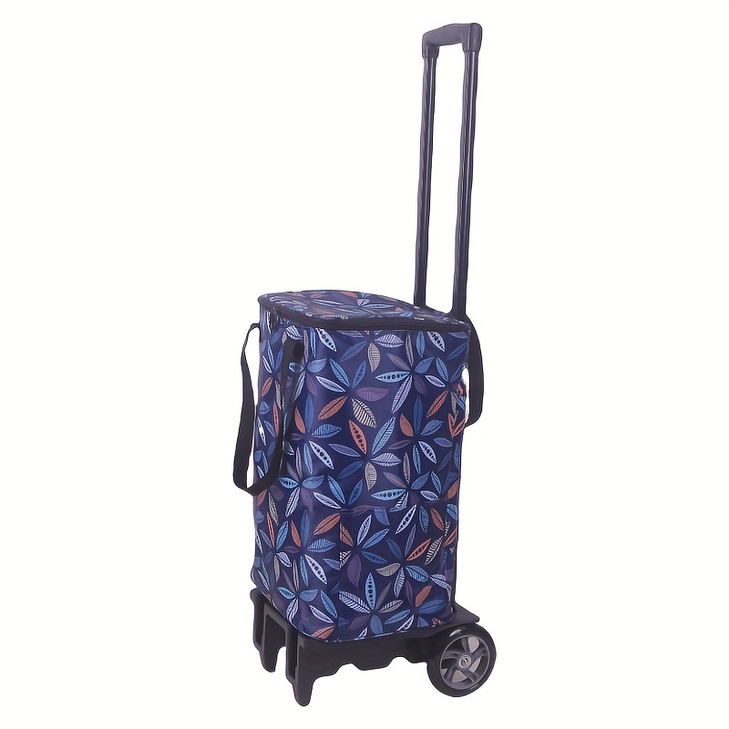 Collapsible Shopping Cart with Telescopic Tie Rod: Large Bearing PU Wheel, Raised and Widened Base, Double-Layer Insulation, Load up to 110.23LB - Image 3