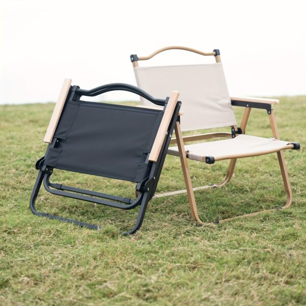 Outdoor Black Garden Armchair with Padded Backrest & Armrests - Durable Weather-Resistant Foldable Design, No Assembly Needed, Plastic-Filled Cushion for Patio, Lawn, Yard - Elegant Patio Furniture - Image 8