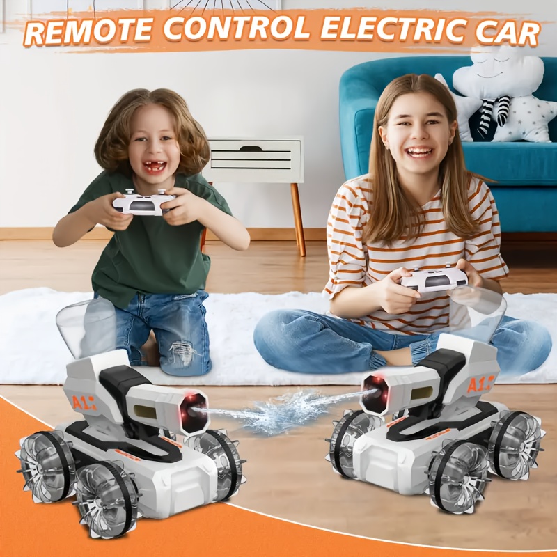 A Super Cool Remote Control Battle Car Amphibious Shooting Tank Waterproof Water Electric Toy Suitable for Children to Fight And Play Rotating Off-road Climbing Car - Image 10
