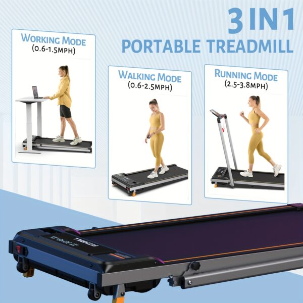 Walking Vibration, 3in 1 Under Desk Treadmill, 2.5HP Low Noise Walking Treadmill Pad, Portable Treadmills for Home Office, Space-saving|Basic Mini Stepper with 220lbs Load Capacity, Gifts for Effective Exercise - Image 7
