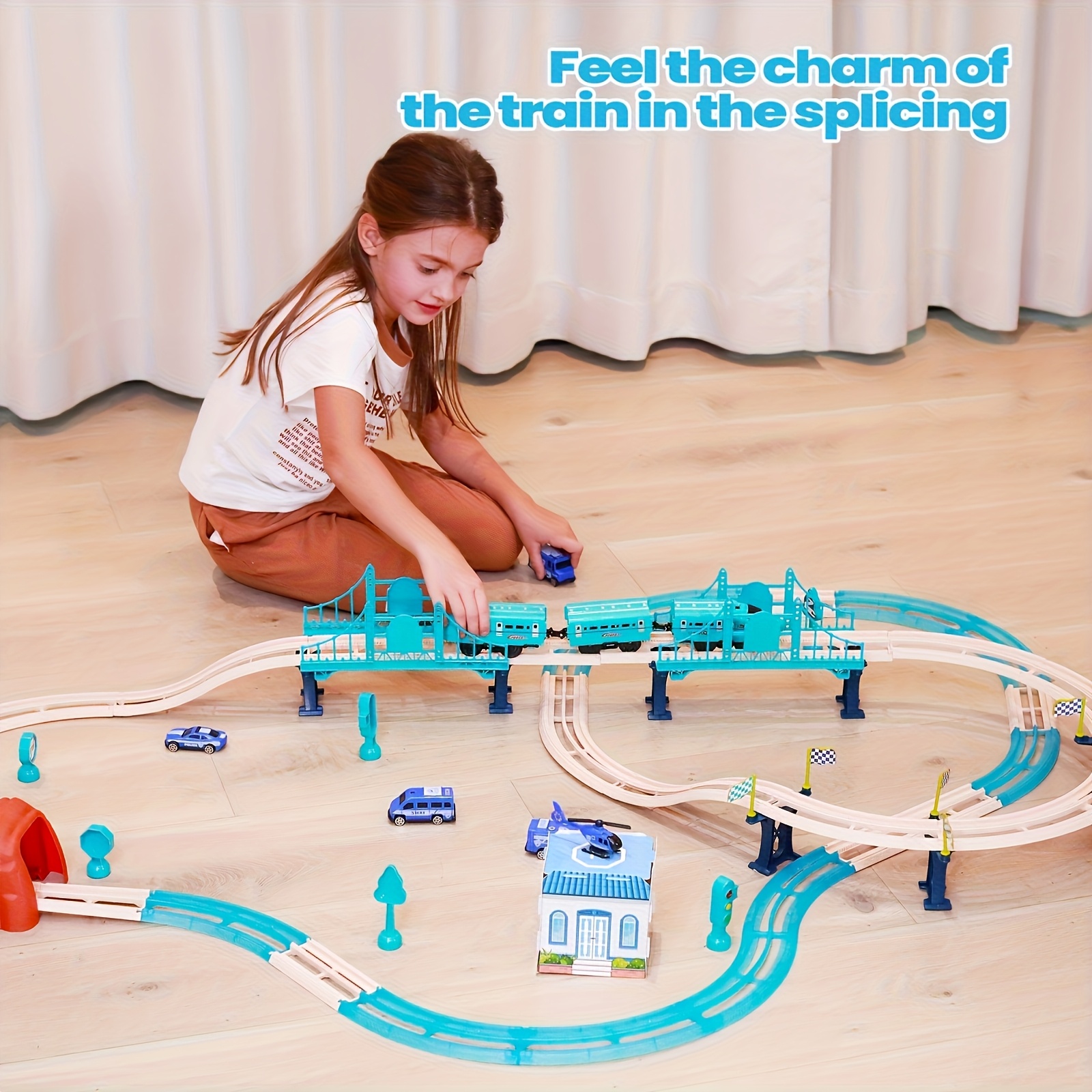 Electric Train Set, Track Head, Passenger Car, Glow-in-the-dark Track, Lights And Sounds Transformable DIY Train Set for Kids Over 3 Years Old Birthday Halloween, Christmas Gifts, Best for Christmas - Image 2