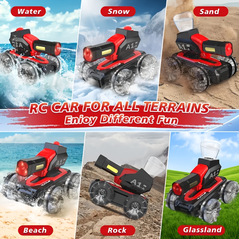 A Super Cool Remote Control Battle Car Amphibious Shooting Tank Waterproof Water Electric Toy Suitable for Children to Fight And Play Rotating Off-road Climbing Car - Image 9