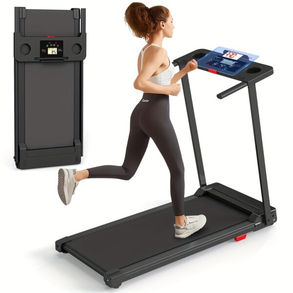 Treadmill, Walking Mat, Small Home Silent Treadmill, Portable Walking Machine, LED Display, Compact Foldable Treadmill, Weight 300+ Lb, With Armrest, 3.0HP, Without Battery