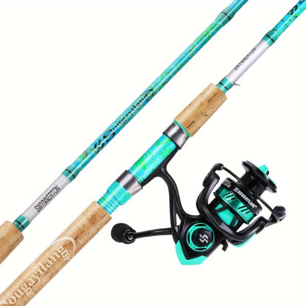 [Fishing Rod And Reel Combo] Sougayilang Fishing Rod and Reel Combo, 2-Section ML Adjustable Carbon Fiber Pole, 11+1BB Spinning Wheel, Ambidextrous, Fast Action, with Fishing Line, Lures, and Accessories for Saltwater and Freshwater - Image 4