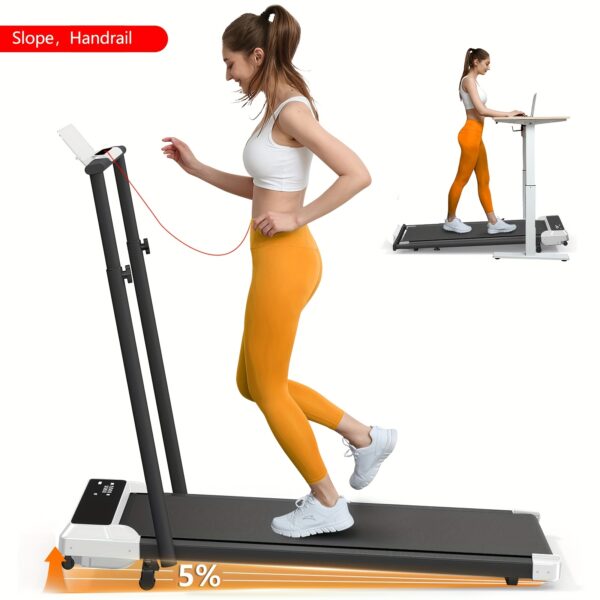 Walking Pad Under Desk Treadmill, Portable Small Treadmills For Home And Office, 3.5HP Super Quiet Brushless Motorized Walking Jogging Running Machine With Remote Control, Without Battery - Image 3