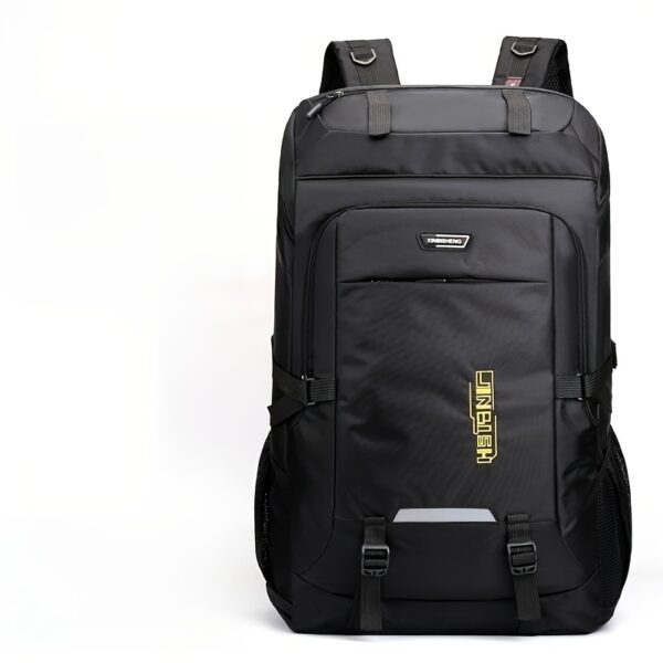 YOBENKI Large Capacity Travel Backpack with Laptop Compartment, Adjustable Shoulder Straps, Lightweight Polyester Lining for Hiking, Camping, Business & Daily Use - Black, Backpack for Travel, Camping Gear, Sleek Design, Secure Zipper Closure - Image 5