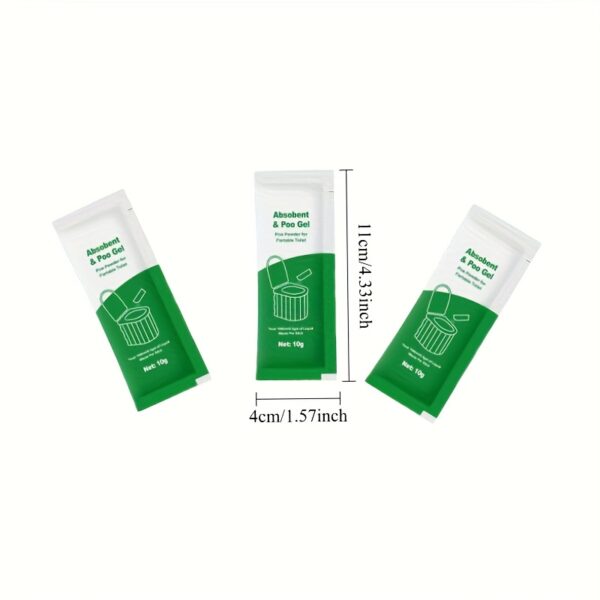 [Portable Toilet Gel] 30/60 Packets Portable Toilet Gel - Deoxyribonucleic Acid (DNA) & Water, 0. Protein Powder, 0. Collagen - Hypoallergenic, 50x Coverage, 30g Gel Powder for Camping, Hiking, Emergency Outdoor Toilet, Camping Toilet, Hiking Essentials, Portable Gel Powder, Collagen Powder - Image 2