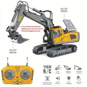 1: 24 alloy bulldozer (9 channels), capable of forward, backward, left turn, right turn, and sound, suitable as a Christmas and birthday gift