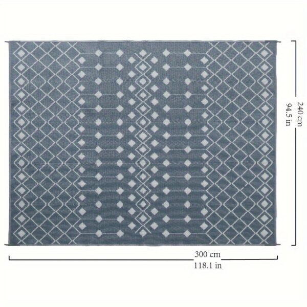 [Reversible Outdoor Mat] 1pc Reversible Polypropylene Outdoor Mat | Foldable, Double-Sided, Lightweight, Portable, Easy to Clean, for RVs, Patios, Camping, Backyard, Picnics, Spring/Summer - Image 3