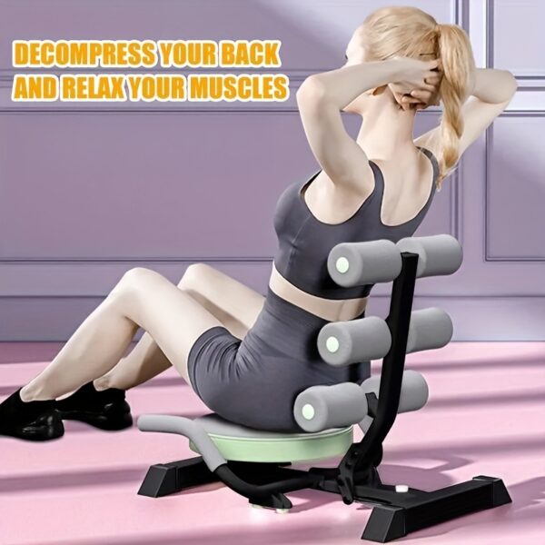 1pc Foldable Abdominal Exercise Equipment - Spring-Assisted Sit-Up Assistant with 360° Rotating Disk, Durable Iron, Transparent Pink - Ideal for Core Strengthening & Muscle Toning, Gym Accessories - Image 12