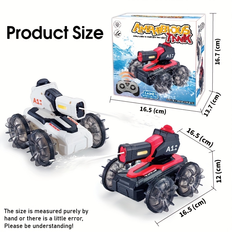 A Super Cool Remote Control Battle Car Amphibious Shooting Tank Waterproof Water Electric Toy Suitable for Children to Fight And Play Rotating Off-road Climbing Car - Image 2