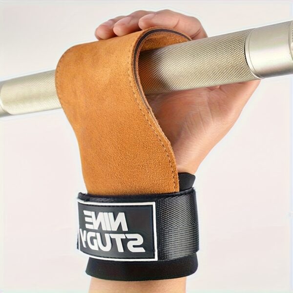 [Durable Fitness Gloves] 2pcs Durable Fitness Training Gloves with Enhanced Grip & Wrist Support | Adjustable Straps for Weightlifting, Pull-Ups, Gym & Outdoor Workouts - Unisex Design (Brown/Black), Gym Accessories, Pullup Enhancement, Sleek Wristband, Quality Construction