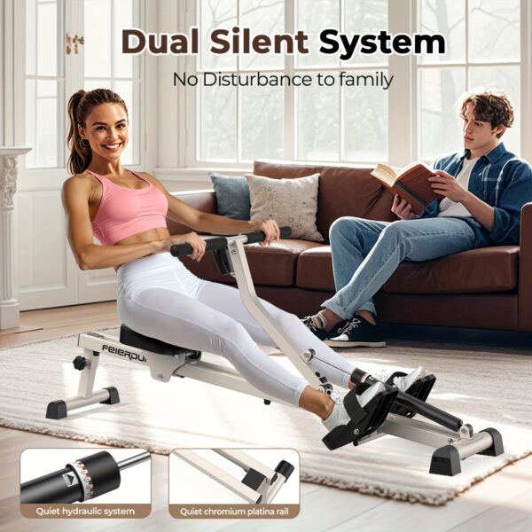 [Magnetic Rowing Machine] SRIFY Heavy-Duty Full-Body Magnetic Rowing Machine - Silent Glide Technology, Comfortable Padding, Foldable Frame - 350LBS Weight Capacity For Home Gym Workouts, Compact Design, Full-Body Training, No Battery - Image 10