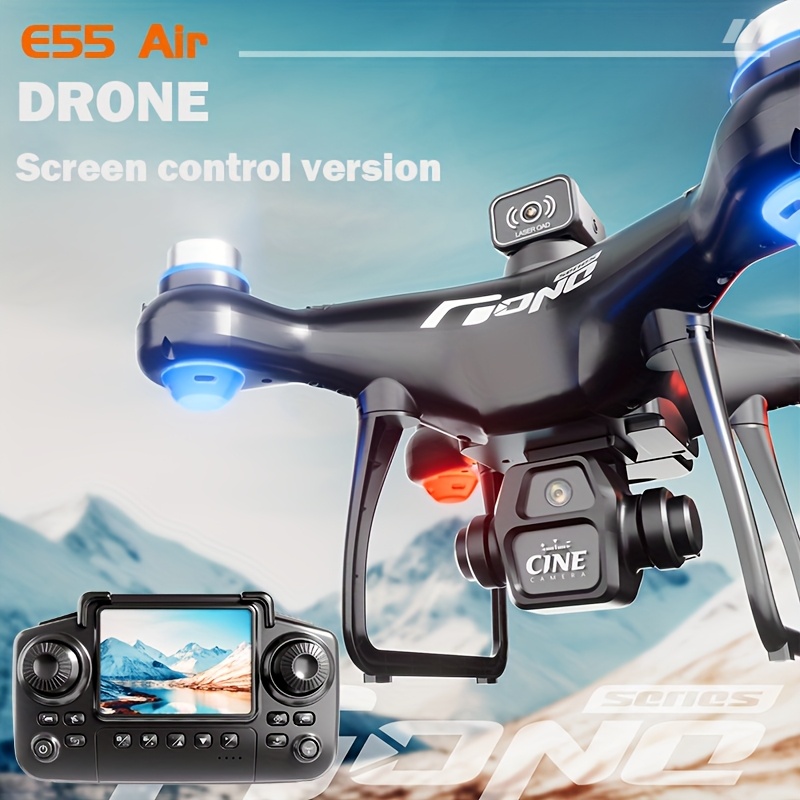 E55 Drone Brushless Optical Flow Drone S116 MAX- Dual Cameras, Screen-Controlled Remote for Outdoor Aerial Photography, 360° Obstacle Avoidance, WIFI FPV, Headless Mode, Phone App Control - Perfect for Halloween & Christmas Gifts