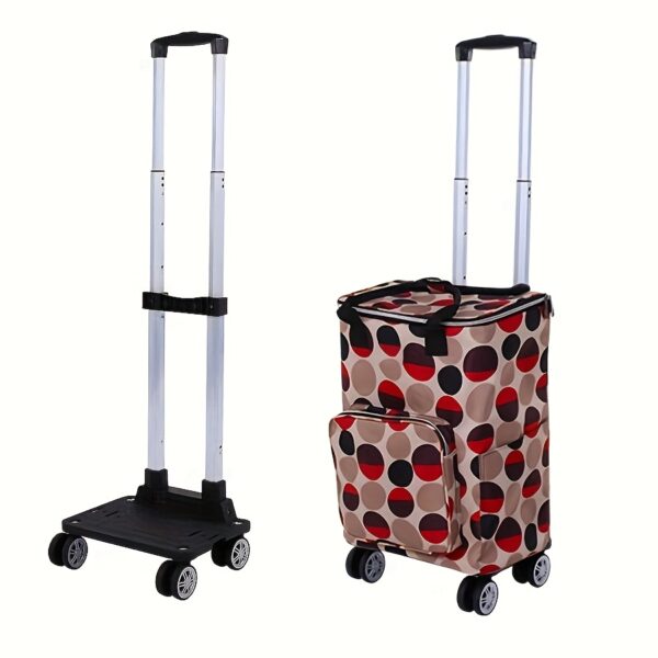 [Insulated Cooler Bag] 1pc Insulated Cooler Bag, Thermal Trolley Bag | Oxford Fabric, Car Outdoor Insulation, Ice Pack, Wheels, Foldable, Camping Refrigerator, Suitable for Outdoor Travel, Fishing, Beach, Outdoor Tool Storage, Thanksgiving, Christmas, Halloween, Mother's Day - Image 5