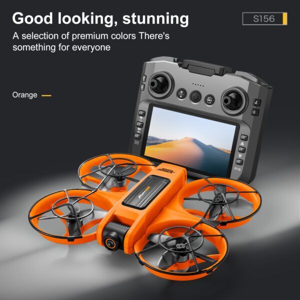 S156 Drone with 4.92" Remote Controller, Brushless Motor, Optical Flow Positioning, Wi-Fi FPV Quadcopter, One-Button Takeoff/Landing, Indoor/Outdoor, Beginner-Friendly Drone with Long Flight Time - Ideal Gift for Adults & Drone Enthusiasts, High Quality Drone, Outdoor Flying, Vibrant Style, Sleek Design, Durable Construction, Efficient Motors - Image 5