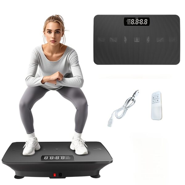 Vibration Plate Exercise Machine, Whole Body Workout Power Vibrate Fitness Platform Vibration Plate for Lymphatic Drainage, Silent Motor Speed Control, Body Shaping for Home Workout-Ideal Fitness Gift