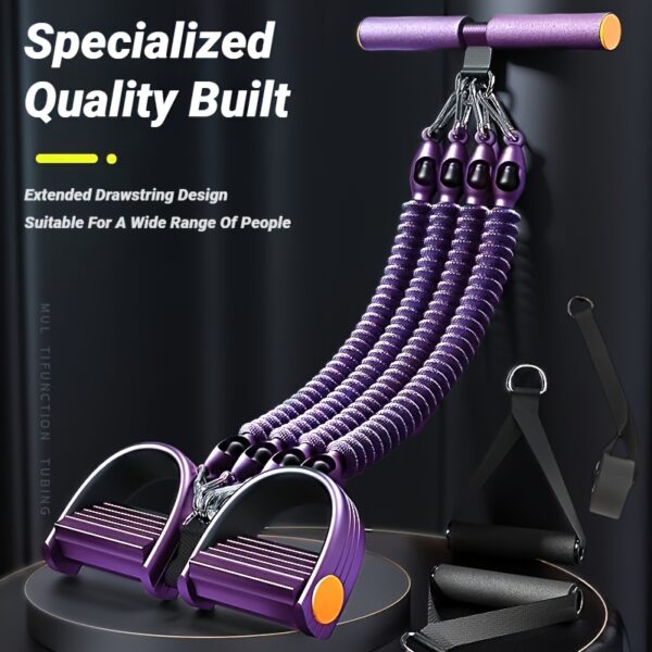[Adjustable Tension Bands] Multi-Functional Adjustable Tension Bands for Back, Abdomen & Abs | Stackable Design, Durable Construction, Strength Training | Black, Home Gym Equipment for Men & Women - Image 9