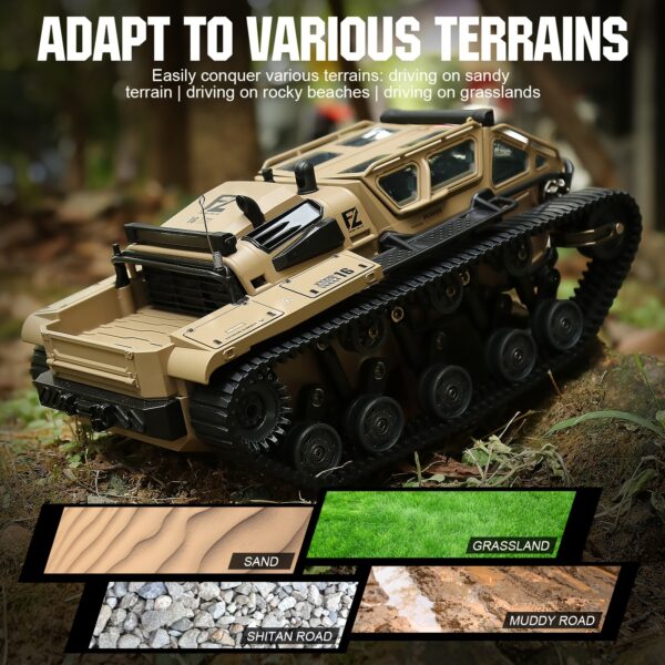 Full-Proportional Remote Control Tank RC Tracked Car Powerful Offroad For All Terrains With Led Lights And Alloy Door Open Model Military War Car Vehicle Gift For Kids With 2 Batteries - Image 11