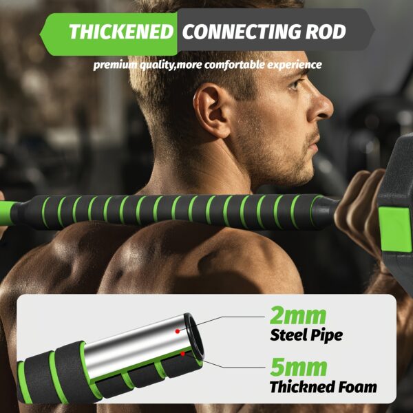 1 PE Iron Sand Cement Octagonal Adjustable Dumbbell Kettlebell Barbell Three-in-one Set No Black Green 88, 66, 44 Poundspounds - Image 4