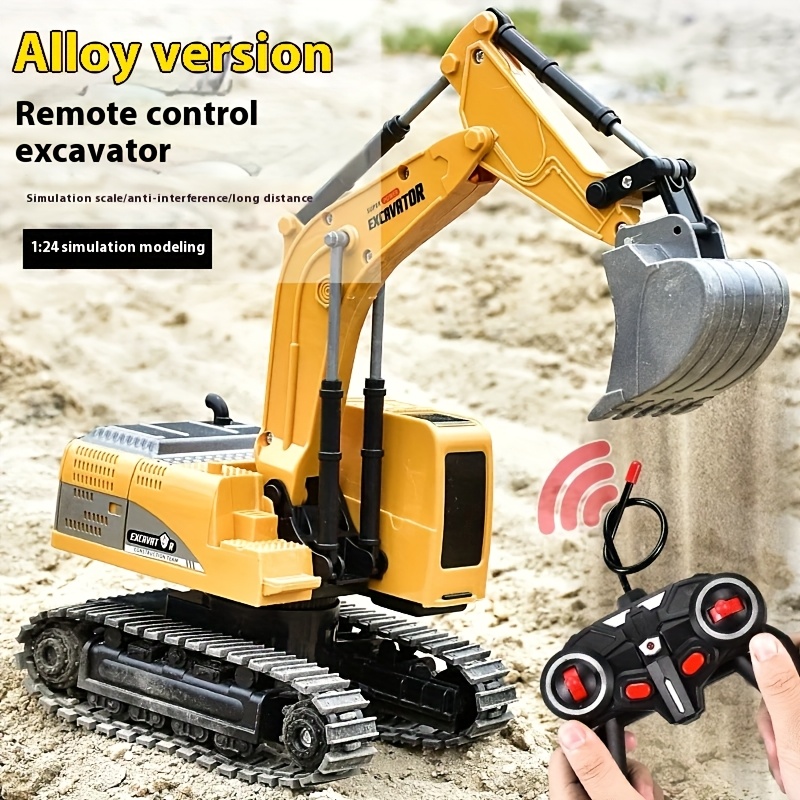 6-Channel Remote Control Excavator, Capable of Digging Sand And Soil, USB Rechargeable, Perfect for Christmas, Halloween, And Birthday Gifts.